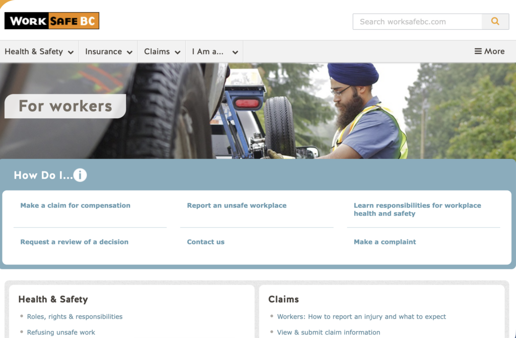 WorkSafeBC for workers